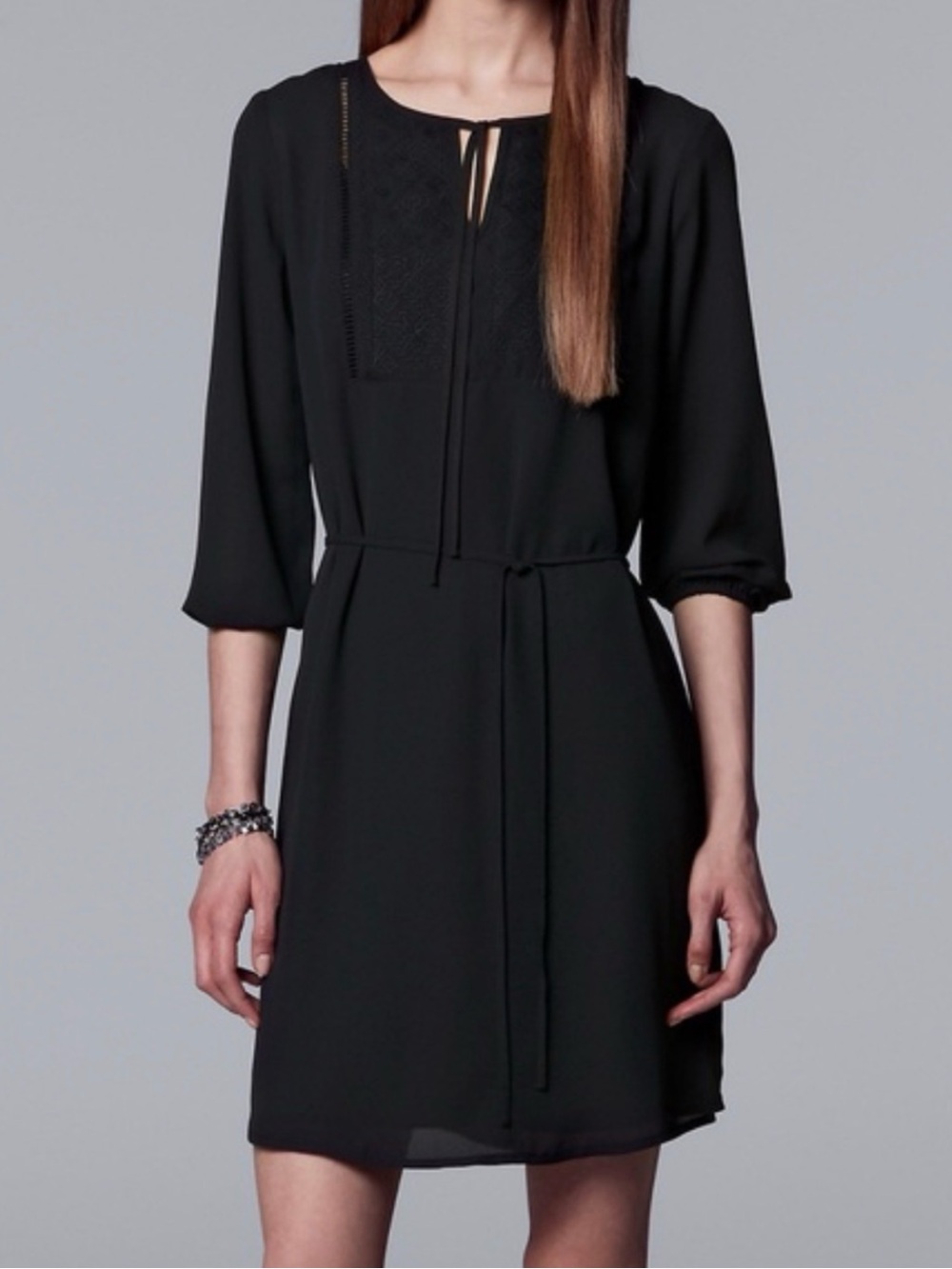 Simply Vera Vera Wang Embroidered Lace Trim Peasant Dress  SZ M.        #13